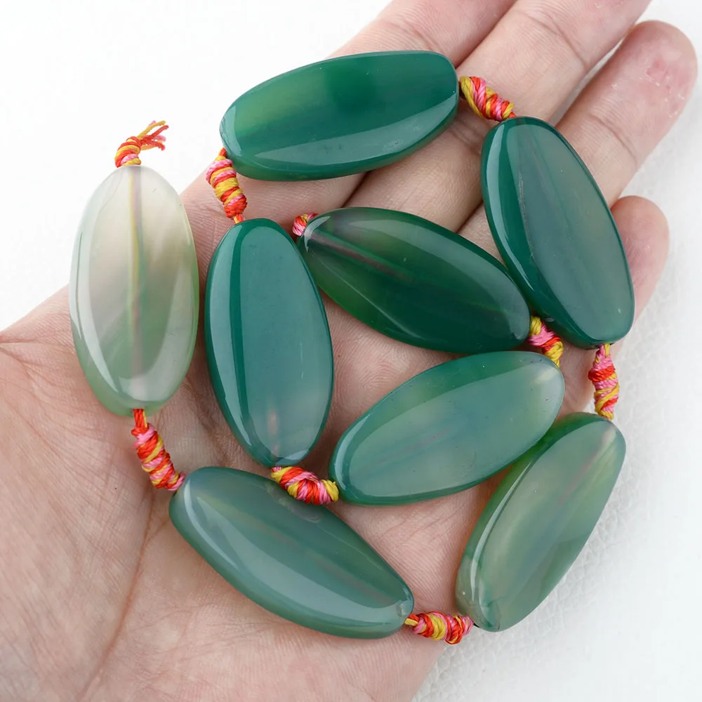 Natural Deep Green Agate Leaves Shape loose beads For DIY Bracelet Necklace Jewelry Making Strand 15