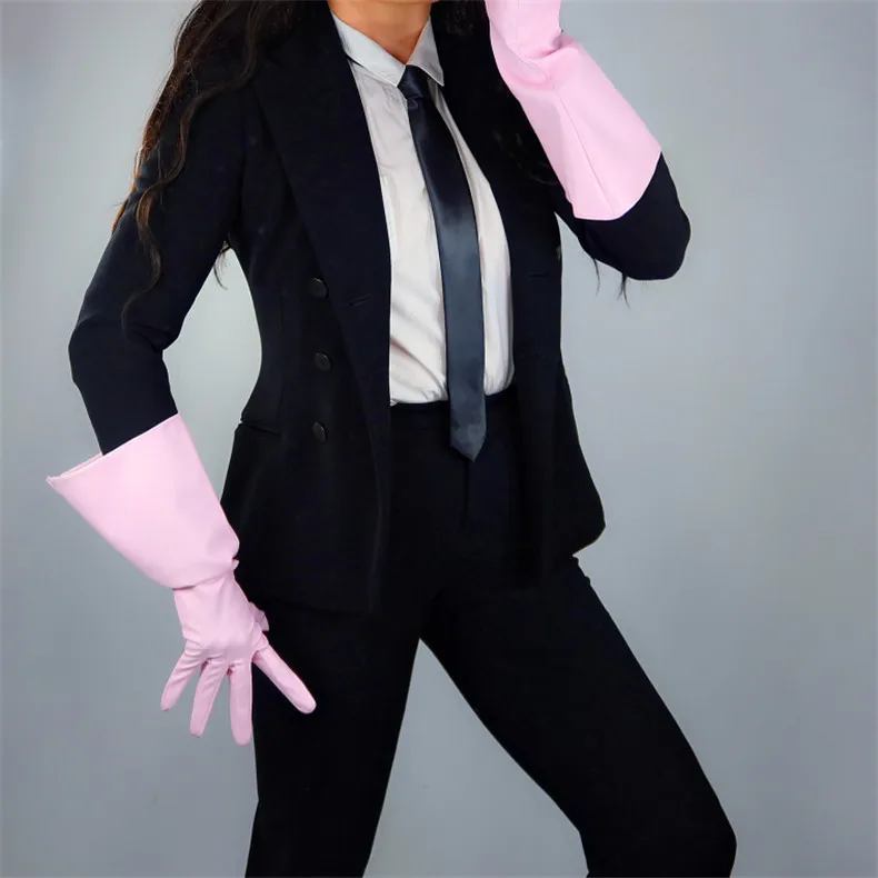 Newest Women PU Gloves Loose Long Faux Leather Glove 90cm Big Sleeve Amulation Sheepskin Light Pink Female WPU308 Newest Women PU Gloves Loose Long Faux Leather Glove 90cm Big Sleeve Amulation Sheepskin Light Pink Female WPU308