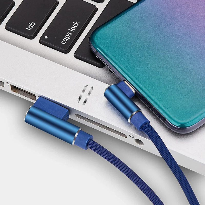 0.25M Type C USB Micro Cable Fast Charging Data Cord 90 Degree Short Portable Mini Cable Charge for Power Bank MobilePhone Wire iphone usb cable