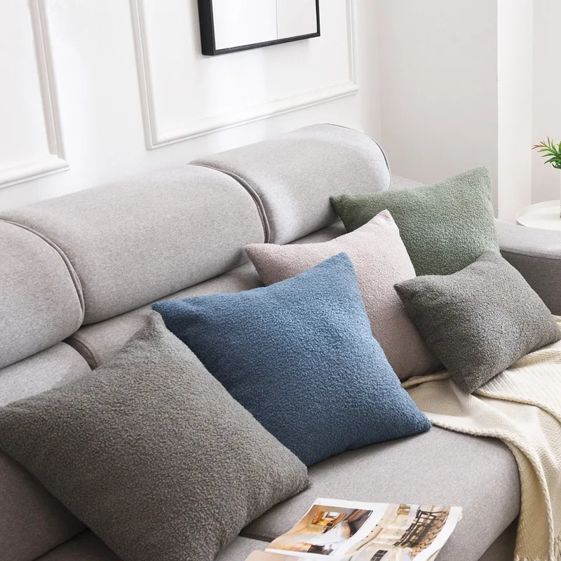 Color Cashmere Plush Throw Pillow 