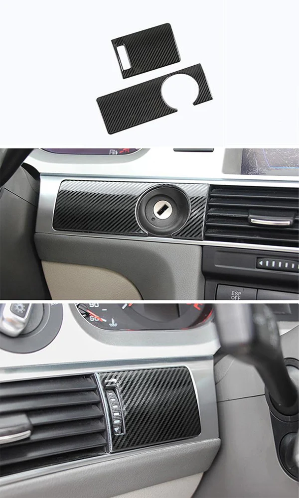 Автомобильный Стайлинг из углеродного волокна центральный кондиционер CD панель декоративная крышка наклейки отделка для Audi A6 C5 C6 аксессуары для интерьера - Название цвета: Carbon fiber