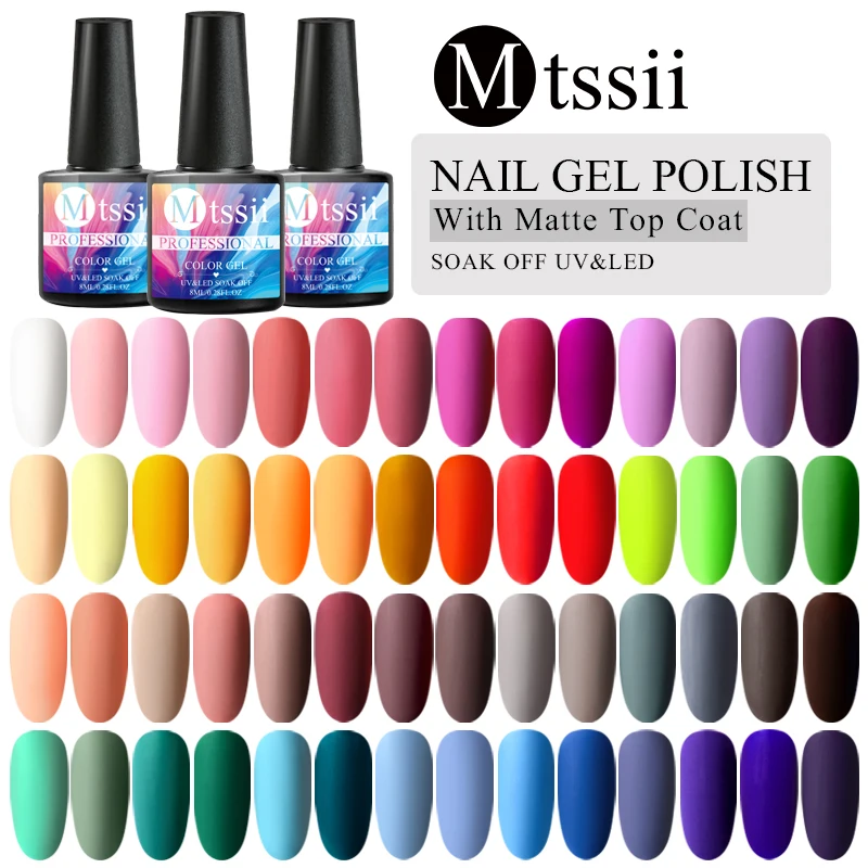 

Mtssii 2PCS Matte UV Gel Nail Polish Set Pure Color Matte Top Coat Soak Off Nail Art Gel Varnish Lacquer for Manicure