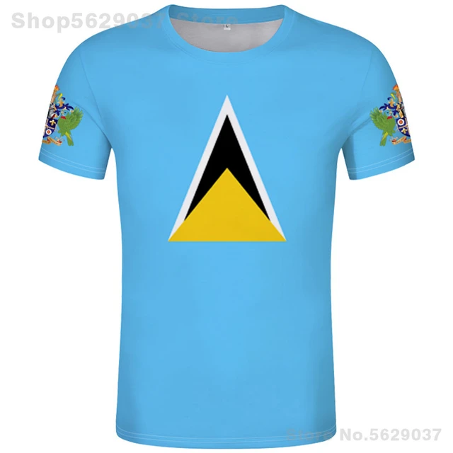 Saint Lucia T Shirt Diy Free Custom Made Name Number Lca T-Shirt Nation  Flag Lc Country College Print Text Photo Logo 0 Clothing - AliExpress