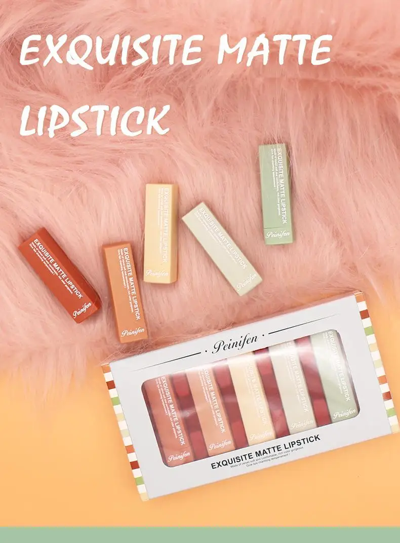 Conjunto à Prova Vendas Quentes Cores Dwaterproof Água Duradoura Batom Nude Fosco Gloss Bálsamo Sexy Vermelho Matiz Feminino Maquiagem Presente 5 - 1 Vendas quentes 5 cores conjunto à prova