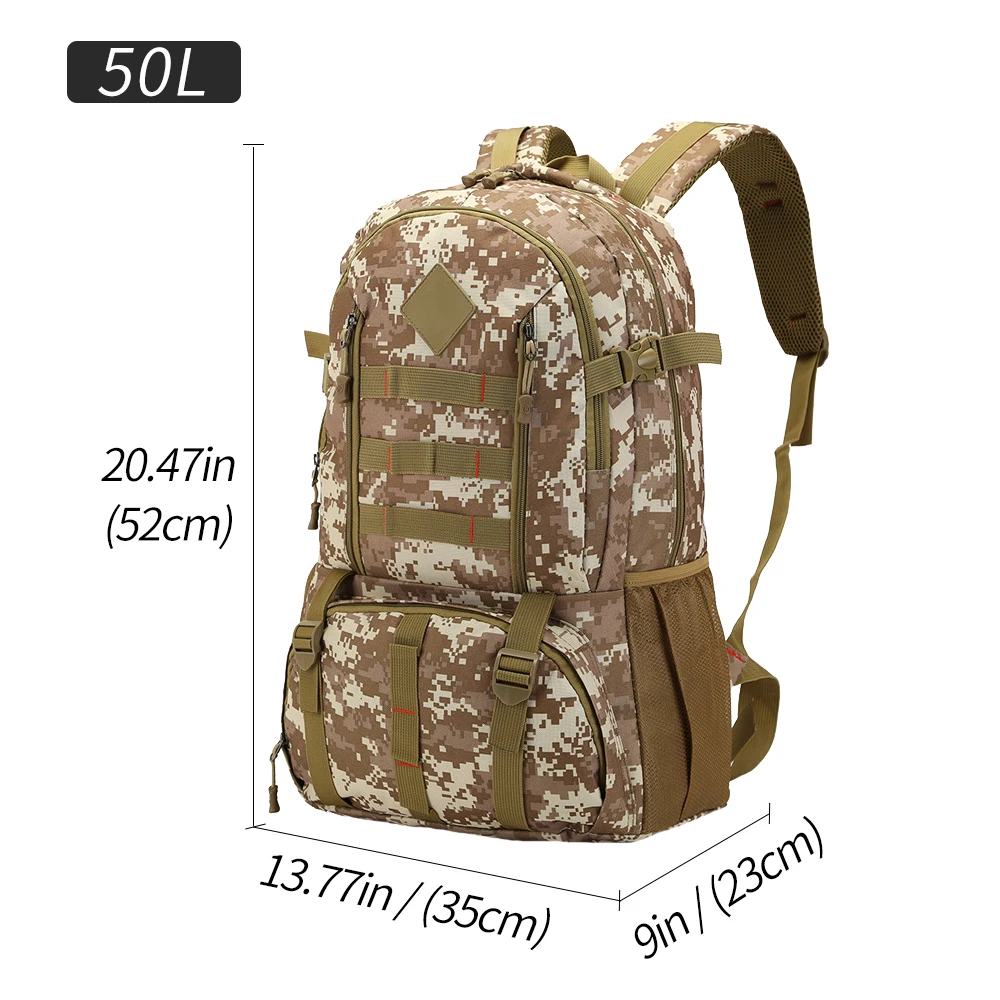 SFIT 50L тактический рюкзак нейлоновый водонепроницаемый походный охотничий рюкзак туристический рюкзак для спорта на открытом воздухе Большая вместительная мужская сумка - Цвет: Зеленый