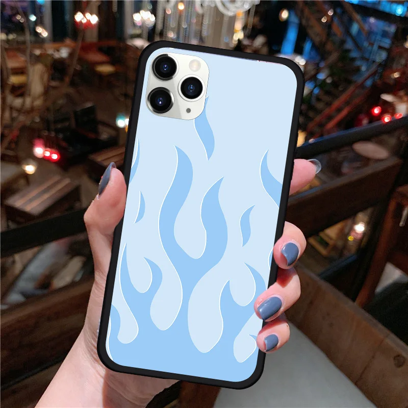 GYKZ Модный чехол для телефона с синим пламенем огнем iPhone XR 11 Pro 12 7 XS MAX SE20 X 8 6 Plus