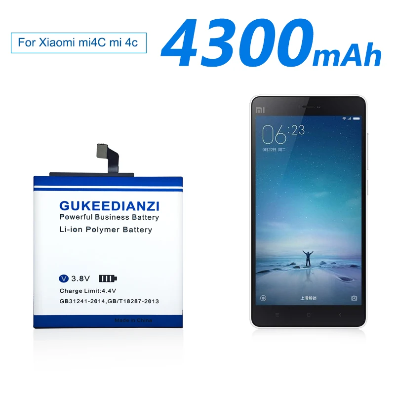 GUKEEDIANZI BM3504300mAh For Xiao Mi 4c Phone Battery For Xiaomi Mi 4c M4c Mi4C Mobile Replacement Battery