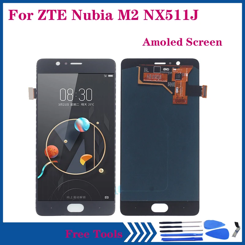 Amoled дисплей для ZTE Nubia M2 NX551J ЖК-дисплей кодирующий преобразователь сенсорного