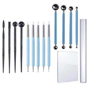 

15 Pieces Carving Modeling Tool Set Including Ball Stylus Clay Sculpting Tools, Dual-Ended Design Pottery Tools, Ball Rod Stylus