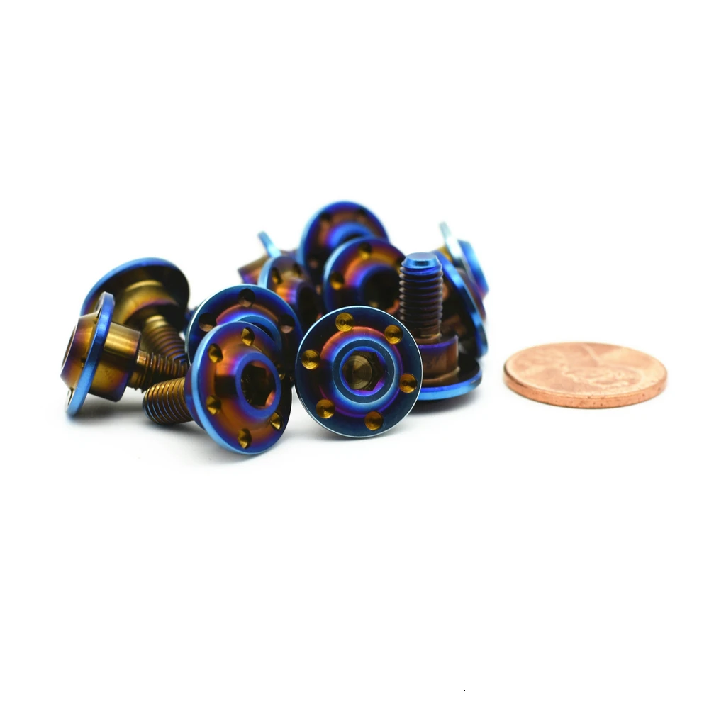 Titanium alloy screw S1000RR motorcycle shell repair screw M5X14mm Burned blue color  (9)