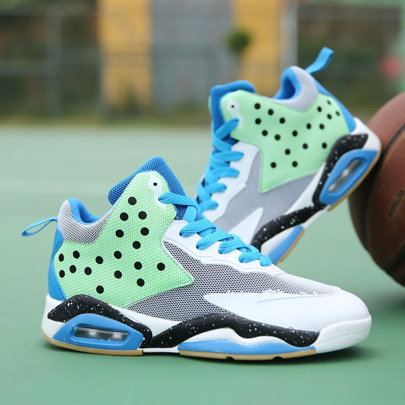 

TRYJADE Basketball Shoes Men High-top Sports Air Cushion Jordan Hombre Athletic Mens Shoes Comfortable Breathable Retro Sneakers