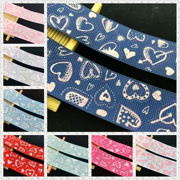 

NEW 5 Yards 1'' 25mm Multi Color Cupid's Arrow Printed Grosgrain Ribbon Hair Bow