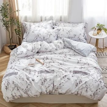 

marble print imitation silk bedding set Russian size home textile oversize bedding set bedding set down quilt set