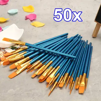 

Watercolor Gouache Paint Brushes Professional Nylon Hair Painting Brush Set Art Supplies For Kid Artists Paint Brush 50Pcs/Set