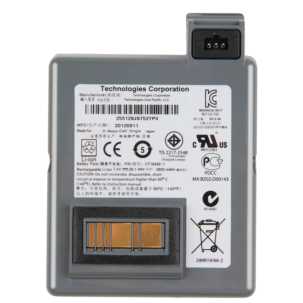 Original Replacement Battery CT18499-1 For Zebra P4T Mobile Printers Batteries 3800mAh