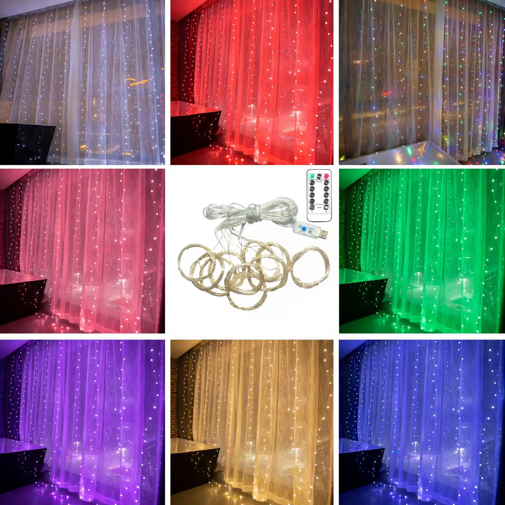 LED garland curtain string lights Remote Control fairy light Home decoration on the window Wedding party light string led decor LED garland curtain string lights Remote Control fairy light Home decoration on the window Wedding party light string led decor