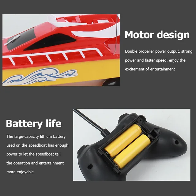 1Pcs RC Boat Toy Mini Submarine Ship Outdoor Remote Control RC Speedboat High Powered Model Boat for Children Gifts Supplies 4