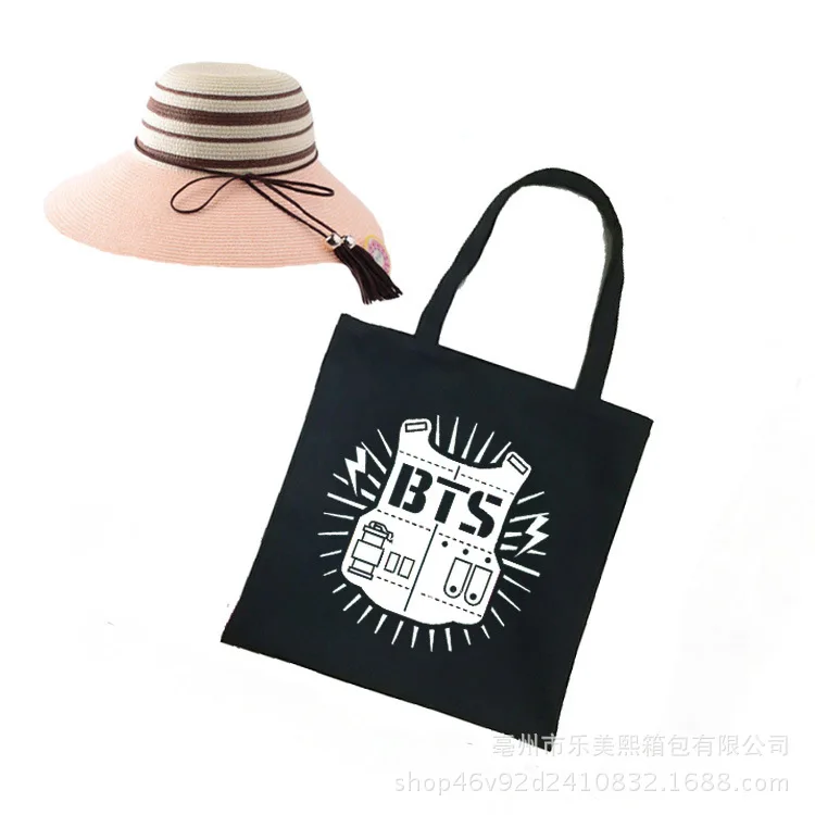 Bts bulletproof для мальчиков в стиле знаменитостей черно-белая сумка тканевая через плечо сумка для покупок школьная сумка сопутствующие товары