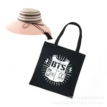 Bts bulletproof для мальчиков в стиле знаменитостей черно-белая сумка тканевая через плечо сумка для покупок школьная сумка сопутствующие товары