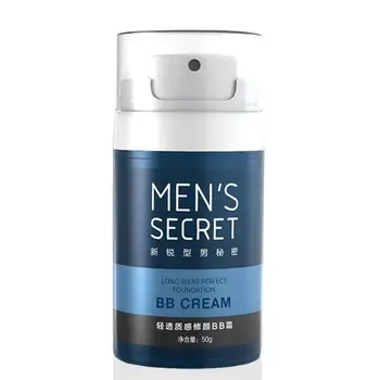 

50ml Men's Secret Cushion BB Cream Concealer Shrink Pores Moisturizing Foundation Base Whitening Makeup Bare For Men Face Care