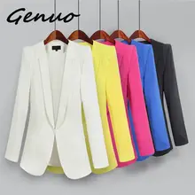 Новинка, женские деловые костюмы размера плюс, весенне-осенние женские блейзеры, короткие приталенные блейзеры с длинным рукавом, женский костюм