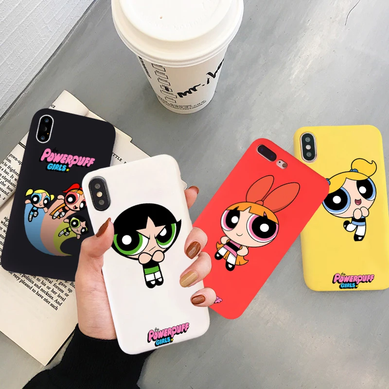 Милый чехол для телефона JAMULAR Powerpuff Girls для iPhone 7, 11 Pro, X, XS, MAX, XR, 8, 6 Plus, мягкая задняя крышка с пузырьками-бабочками карамельного цвета