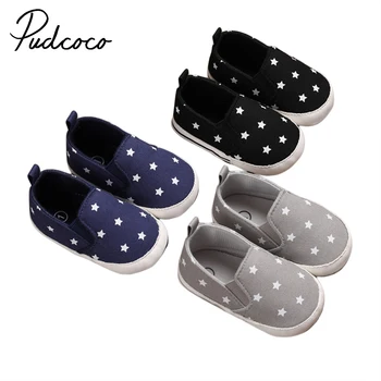 

Baby Boys Girls Shoes Newborn Infants Sports Sneaker Walking Soft-Soled Non-Slip Star Printed Birthday First Walker Shoes Gift