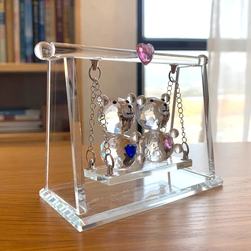 Хрустальные парные фигурки медведя украшение для автомобиля в виде животного