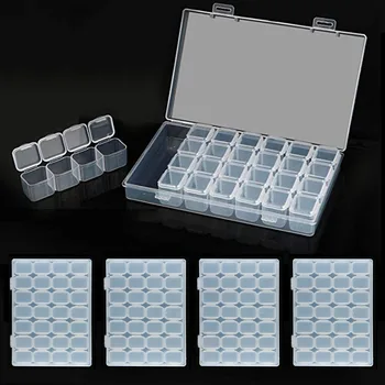 

5PCS/lot28Bottles Diamond Painting Tools Accessories Storage Box Beads Container Diamond Embroidery Stone Mosaic Convenience Box