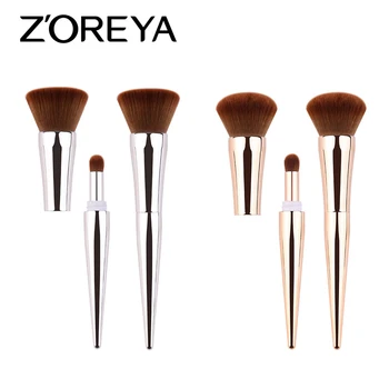

ZOREYA new multi-functional makeup brush two in one nylon wool plating plastic handle brush eye shadow brush Plastic Handle