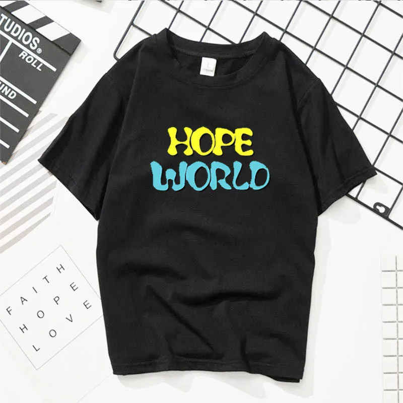 Hope world Толстовка в стиле «bangtan» love yourself Женская Толстовка harajuku kpop bangtan унисекс Толстовка - Цвет: t-shirt black