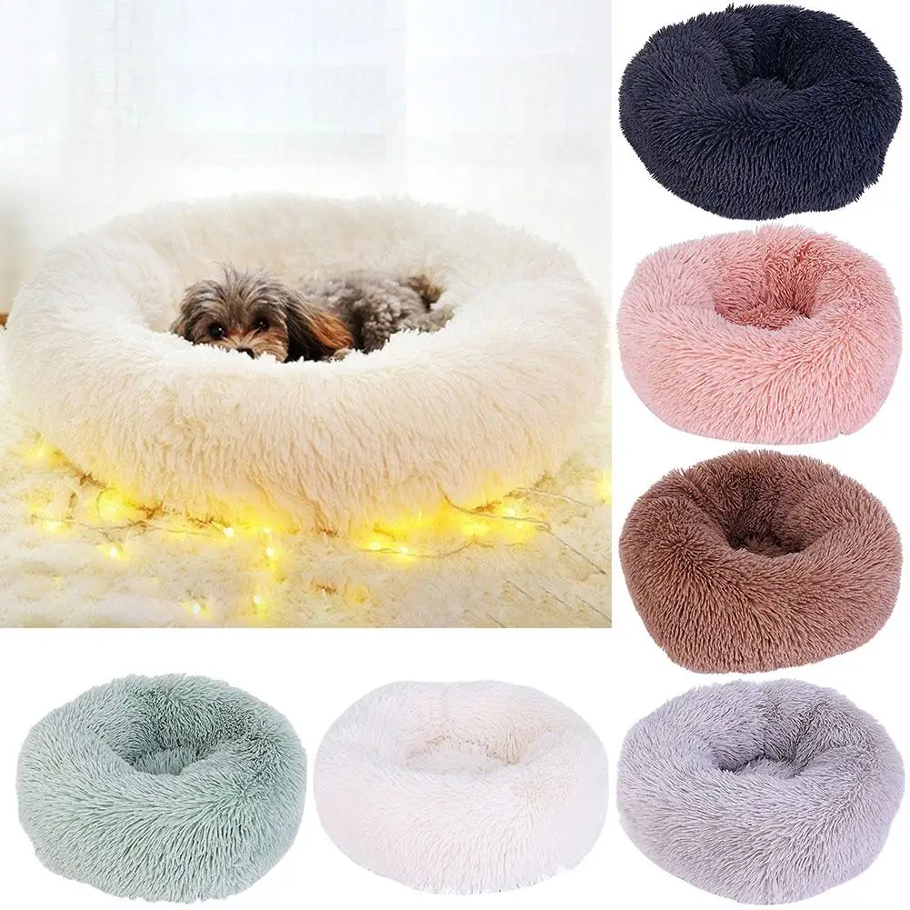 Pet Cats Dog Soft Warm Plush Bed Kennel Puppy Round Sleeping Dog Bed Pet Mat Cushion Pet
