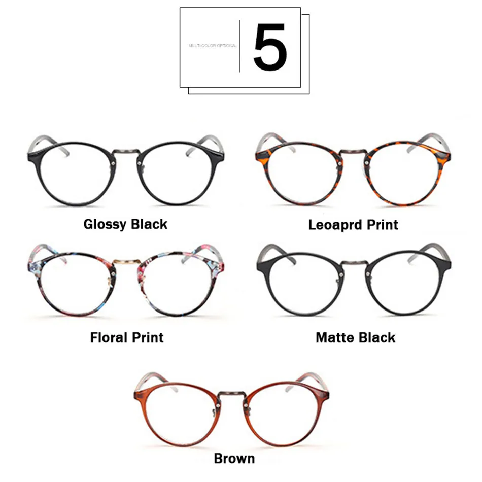 Iboode Сверхлегкий очки с диоптриями при близорукости рамка ретро круглые готовой близорукость очки при дальнозоркости,+ 1,0 1,5 2 2,5 3 3,5 4 4,5 5 5,5 6