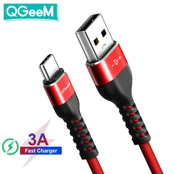 

QGEEM USB Type C Cable USB-C Mobile Phone Fast Charging USB Charger Cable for Samsung Galaxy S9 Huawei Mate 20 Xiaomi USB Type-C