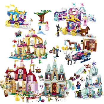 

NEW Princess Castle Building Blocks Cinderella Castle Mermaids Building Figure Girl Bricks Compatible with Friends Toy