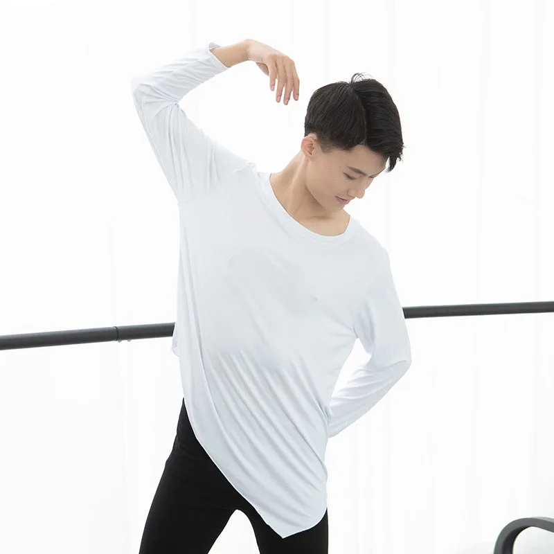 front irregular man Tops Latin dance Tops modern Dance Loose Male teacher tops DA029 dance shirts