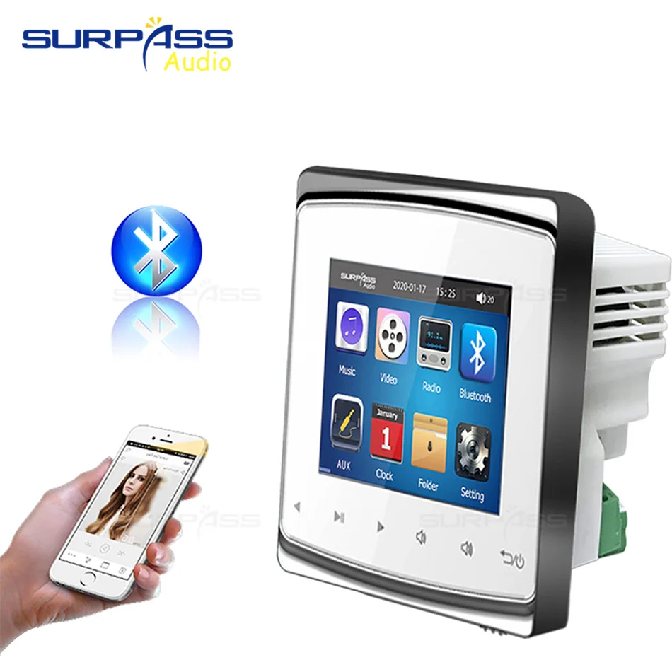 

Bluetooth Home Amplifier Support USB TF Card Panel Smart Home Background Music Player System Stereo Amplifier Touch Key