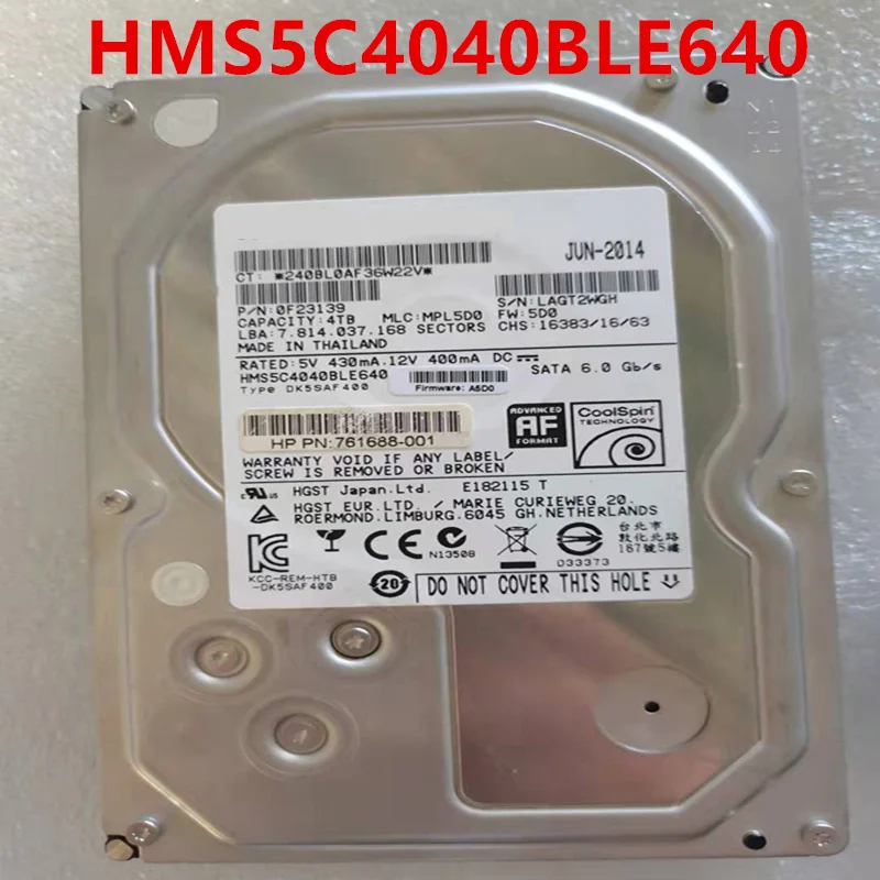 90% New Original Hdd For Hgst 4tb 3.5" 64mb Sata 5400rpm For Monitoring ...