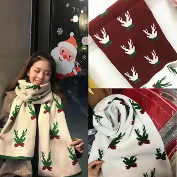 

Brand New Hot Christmas Reindeer Snowflake Printed Long Scarf Warm Thick Winter Shawl Xmas Gift For Girls