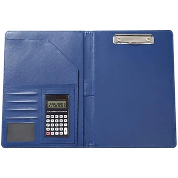 

A4 Leather File Folder with Calculator Multifunction Office Supplies Organizer Manager Document Pads Briefcase Padfolio Bags