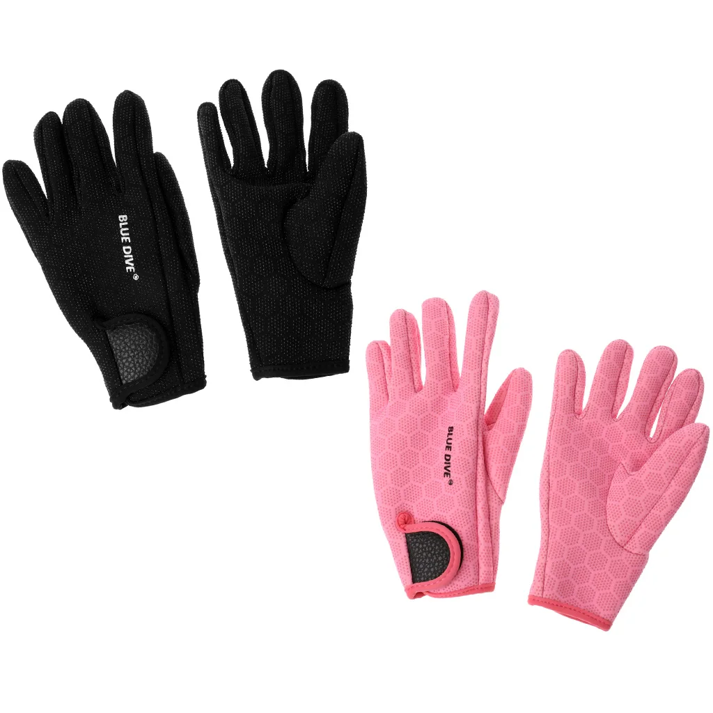 1 Pair Black/Pink 1.5mm Neoprene Gloves - Anti-slip Comfortable & Durable