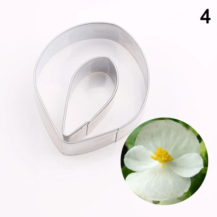 Stainless Steel Flower Petal Cookie Cutter Cupcake Mold Fondant Cake Mould DIY Decor MU8669