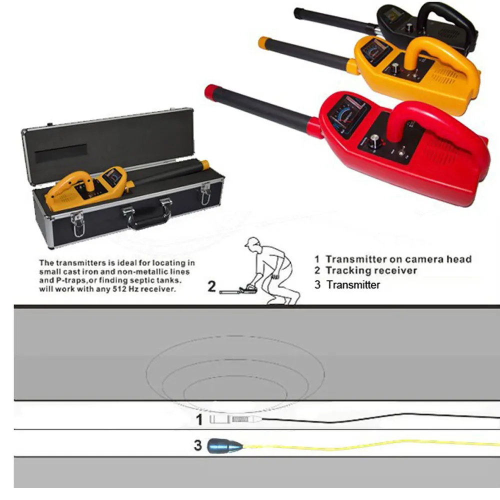 Подземная канализация сливной локатор для нахождения подземных труб 512 Гц локатор и приемник 512 передатчик hz для камеры инспекции труб