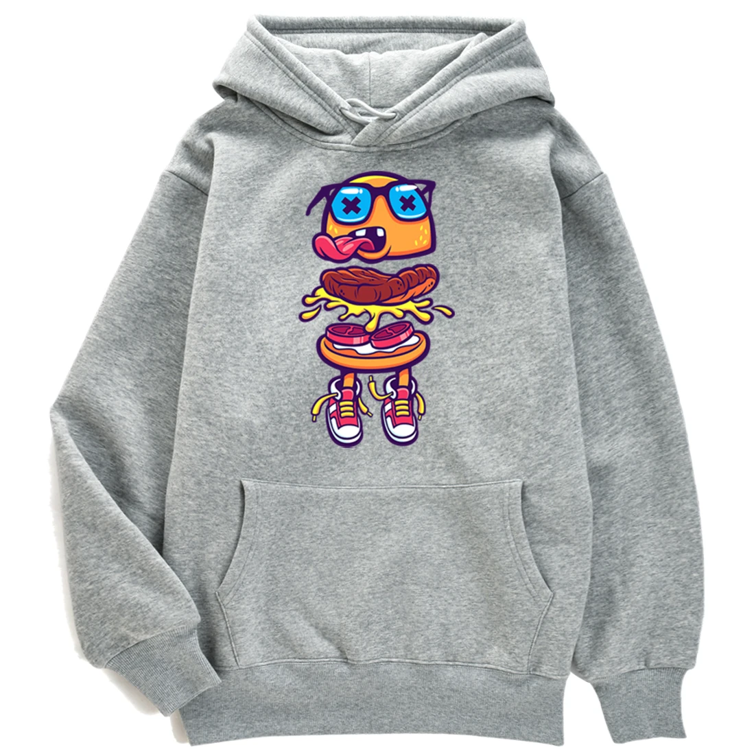 

Hoodies Funny Tongue Burger Printing New Autumn Hoodie For Women Korean Aesthetic Hoody Female Warm Oversized Womens Sweatshirts