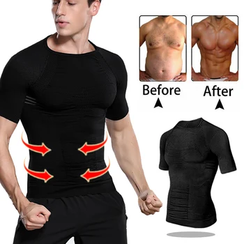 

Men Slimming Tops Posture Corrector Compression Shaper Control Bust Body Shapers Tops Men Slimming Chest Underwear Shirt