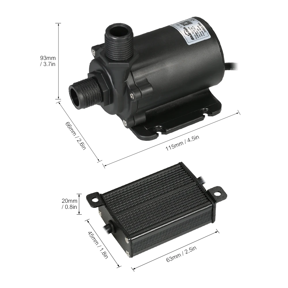 

Hot New Bluefish DC24V 1500L/H Lift 15m Brushless Water Pump Aquarium Fish Tank Tabletop Waterproof Submersible Pump