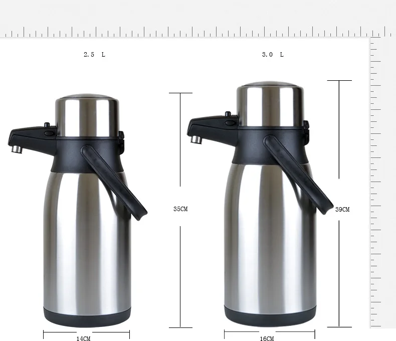 2.5L 3L термос с изоляцией из нержавеющей стали, Термокружка, кофейник, термальный вакуумный чайник вакуумная колба