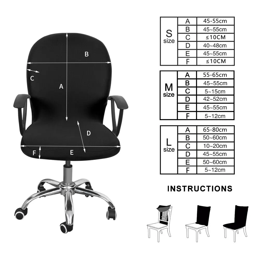 S/M/L эластичные чехлы на кресла вращающиеся растягивающиеся офисные компьютерный стол чехлы на стулья Сменные чехлы