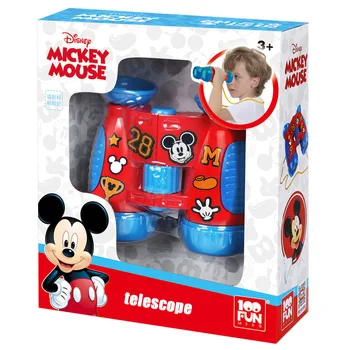 

Disney children's double tube HD telescope Mickey Minnie boy girl Outdoor Games Toys with Lanyard Educational Toy birthday gift