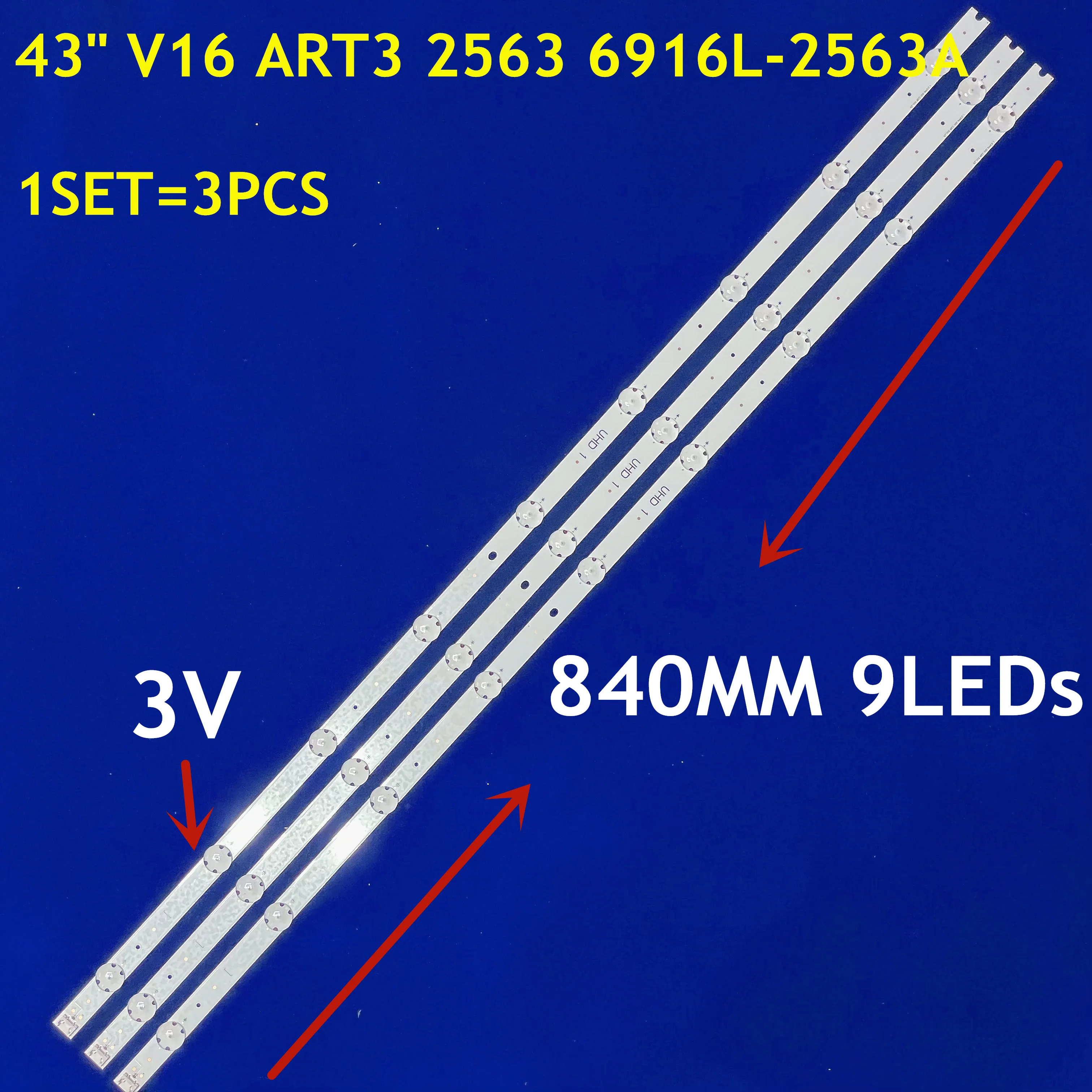 Светодиодная лента 9 ламп для 43'v16 ART3 2563 REV2.3 2-UHD1 6916L- 43LH604V 43uH6500 lc430dgg LC430DUE fj m1 A1 43UH676V